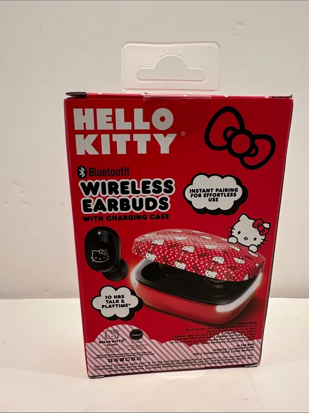Hello Kitty Bluetooth Wireless Earbuds with Charging Case.